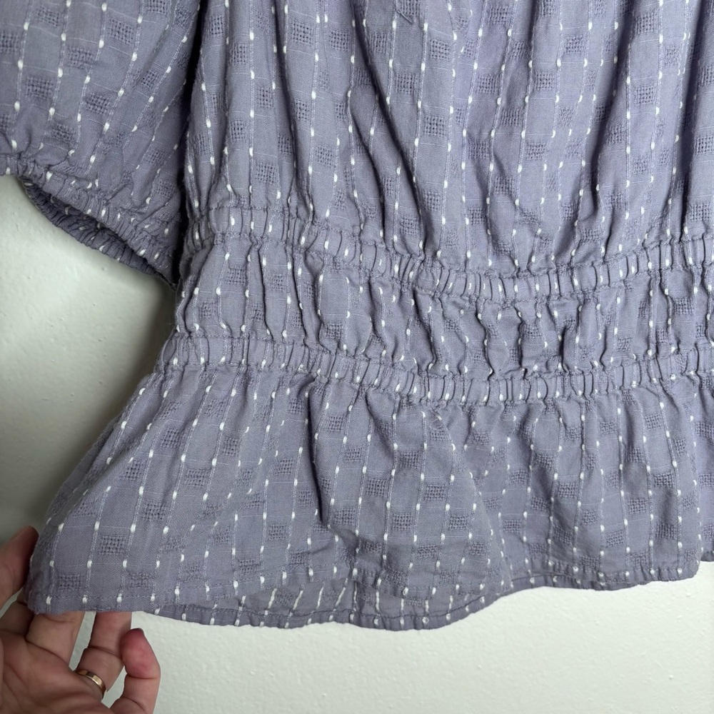 Madewell Smocked Waist Crop Top Lavender Size L EUC - Picture 4 of 9